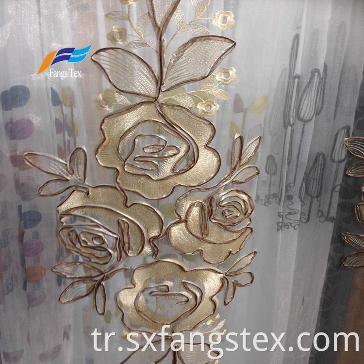 Textile Factory Embroidered Fabric Window Voile Curtain 5